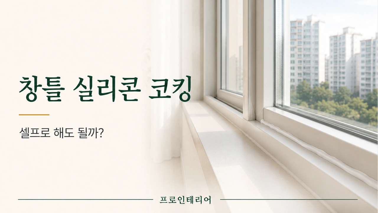창틀 실리콘 코킹과 셀프 시공 가능 여부를 보여주는 대표 이미지