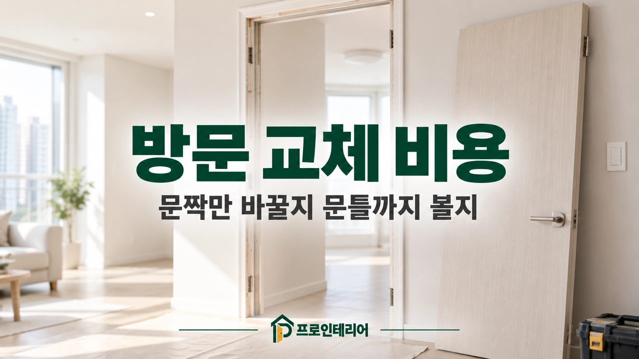 한국 아파트 실내 방문 교체 비용과 문틀 상태를 안내하는 대표 이미지