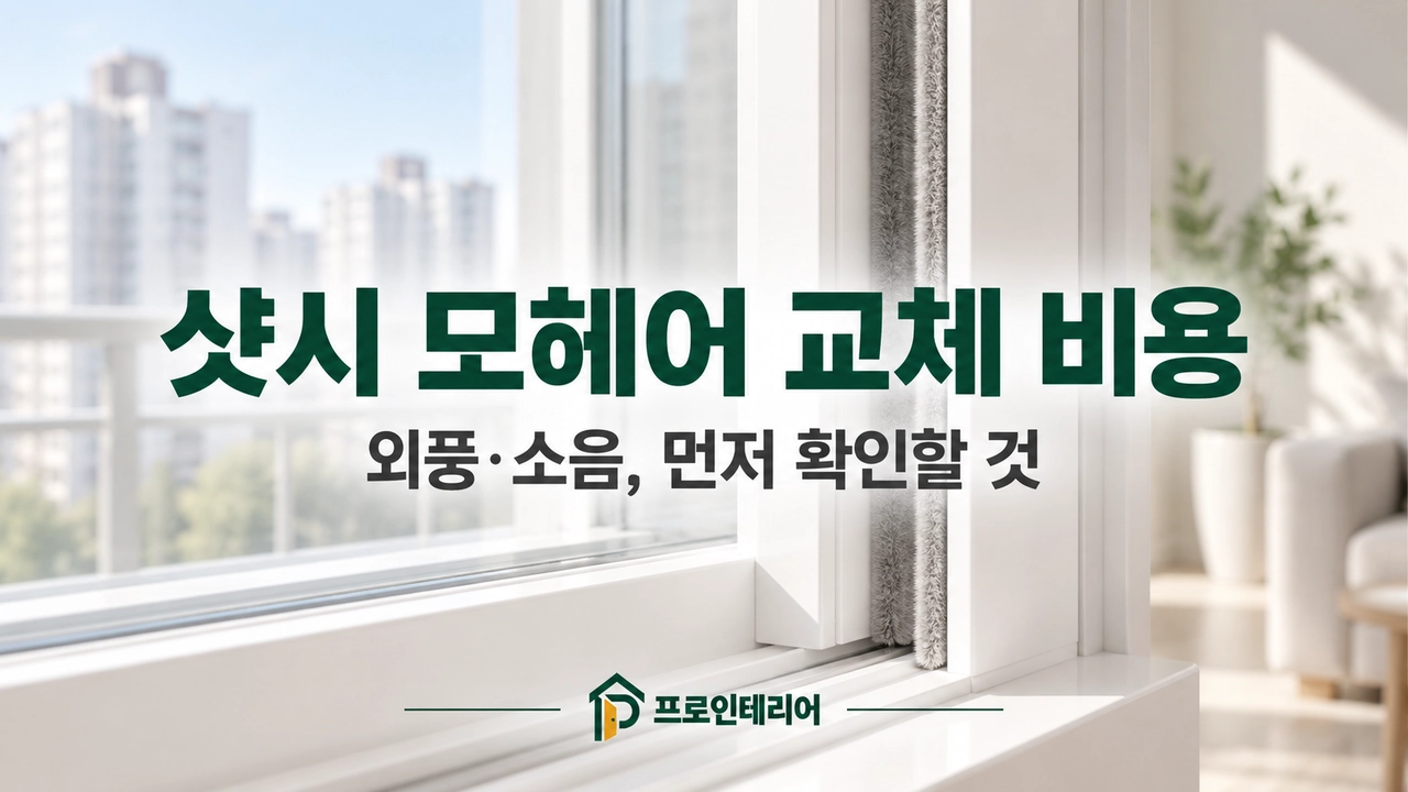 한국 아파트 PVC 미닫이 샷시와 모헤어 교체 주제를 보여주는 대표 이미지